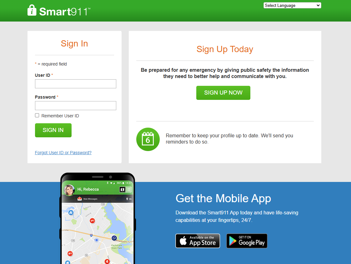 Screenshot main page